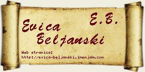 Evica Beljanski vizit kartica